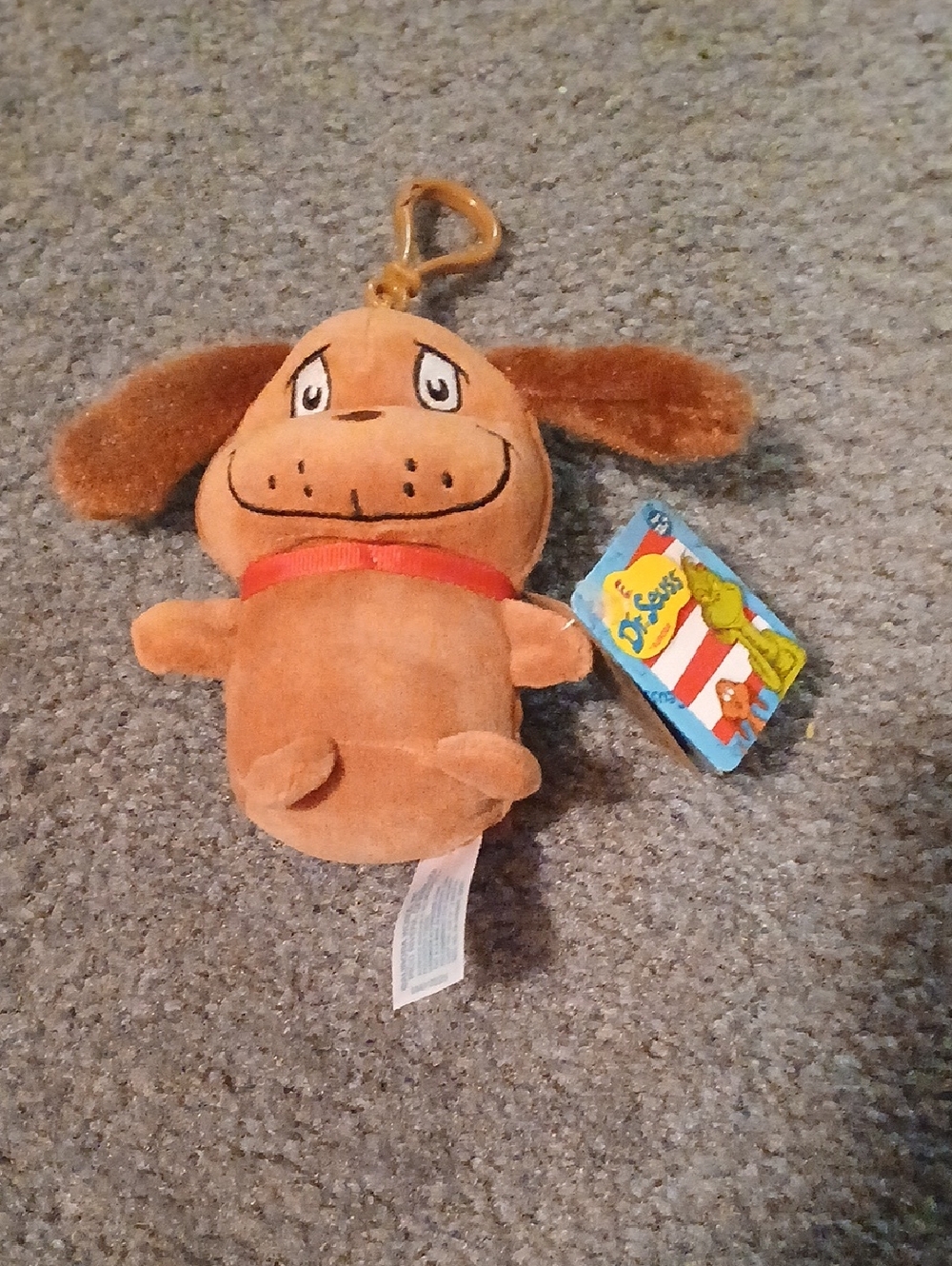 Dr. Seuss Brown Plush Dog Key Clip